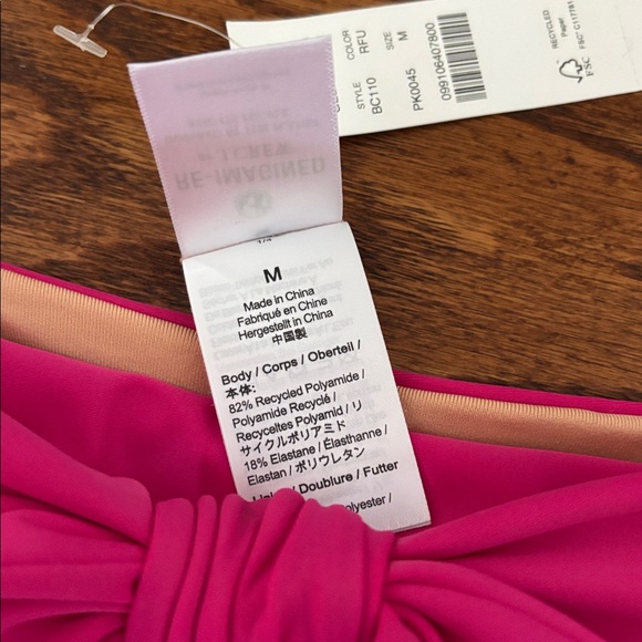 J.Crew Tie high-rise tie bikini bottom Radiant Fuchsia Medium - Picture 9 of 12